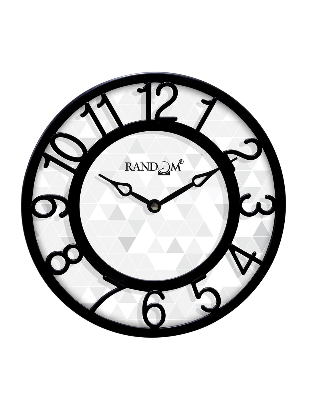 RANDOM Off White & Black Printed Contemporary Wall Clock-picture-31