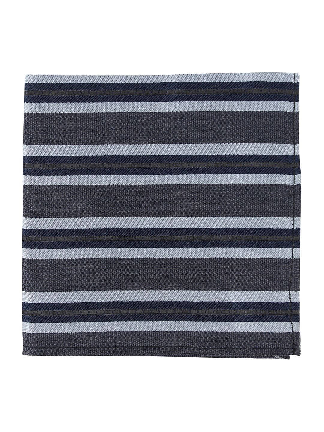 kavove KOVOVE Men Grey Striped Pocket Square-picture-34