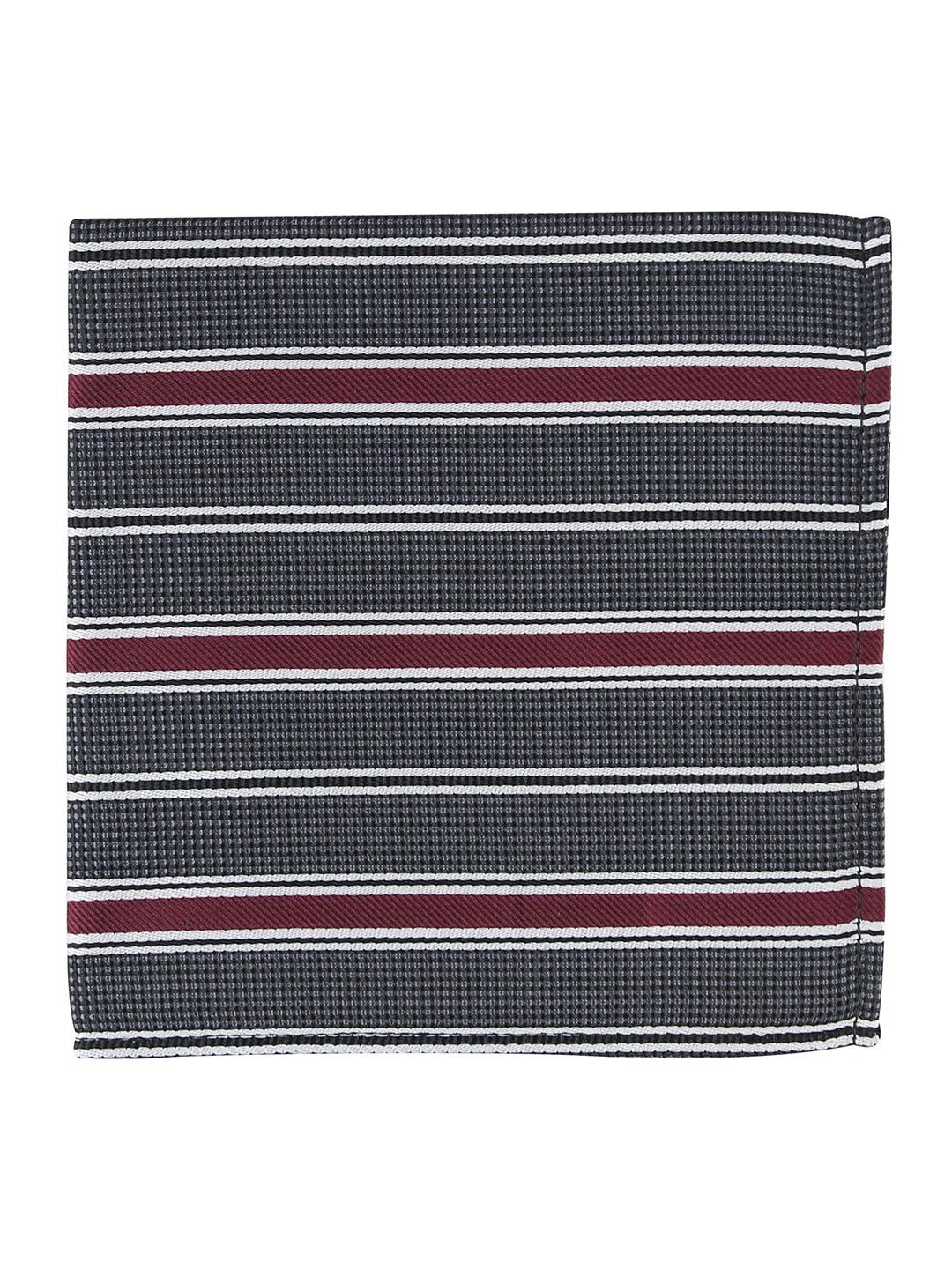 kavove KOVOVE Men The Divine Grey Striped Pocket Square-picture-6