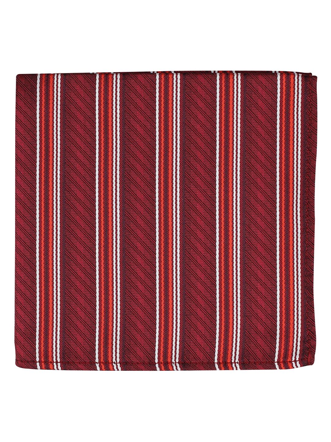 kavove KOVOVE Men Maroon & Black Striped Pocket Square-picture-17