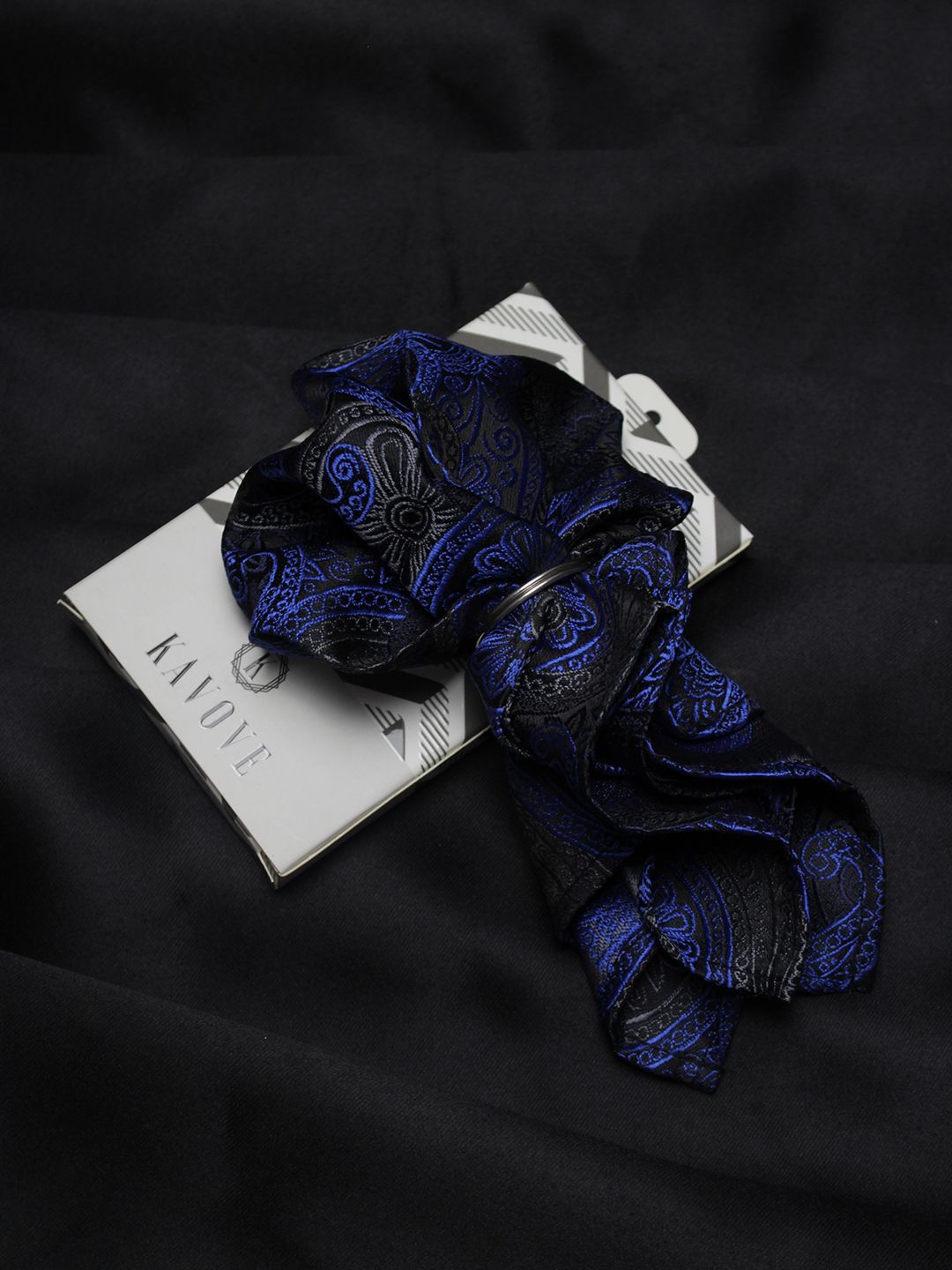 kavove KOVOVE Men Navy Blue Paisley Printed Pocket Square-picture-18