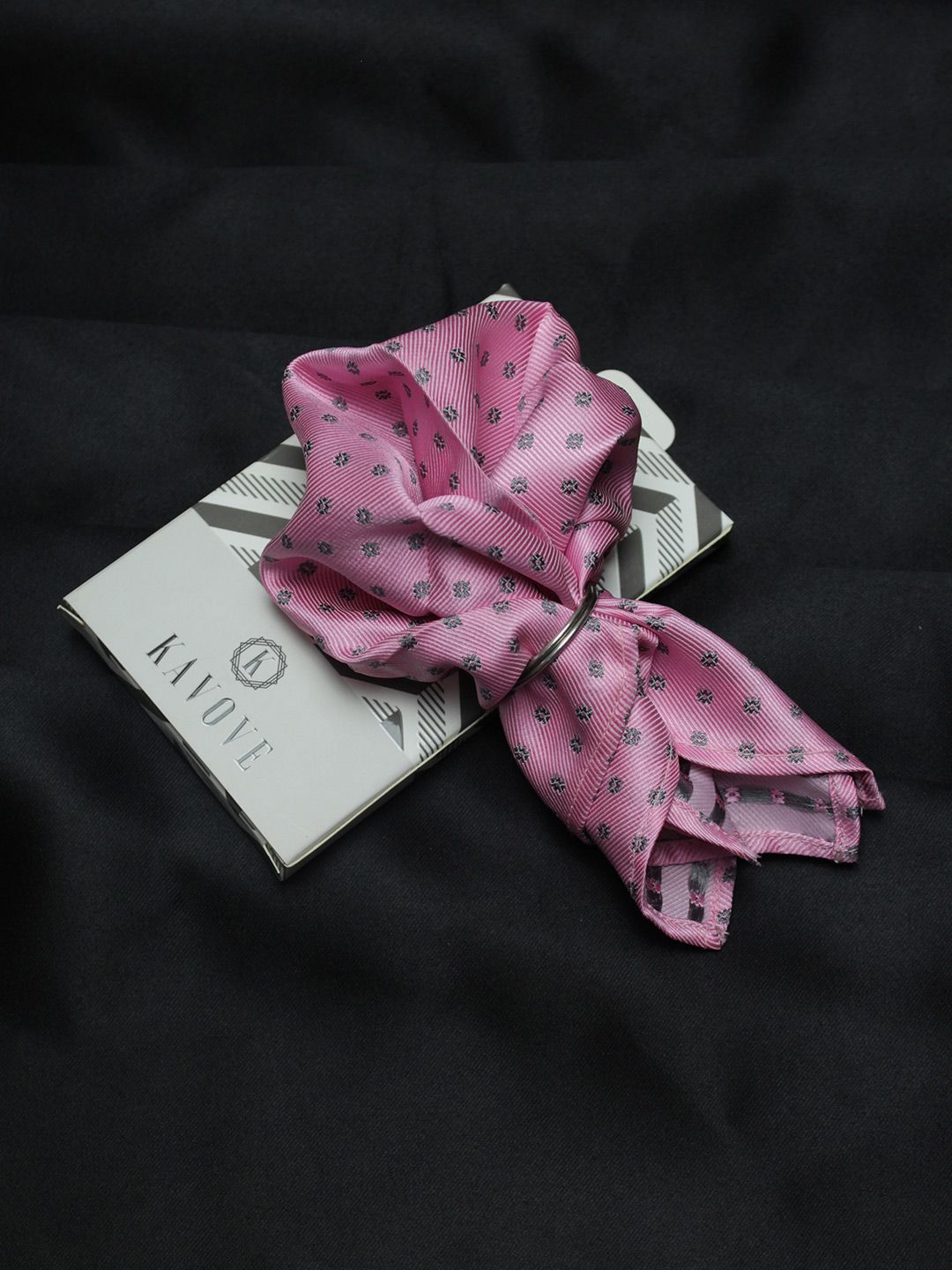 kavove KOVOVE Men Pink Polka Printed Pocket Square-picture-24