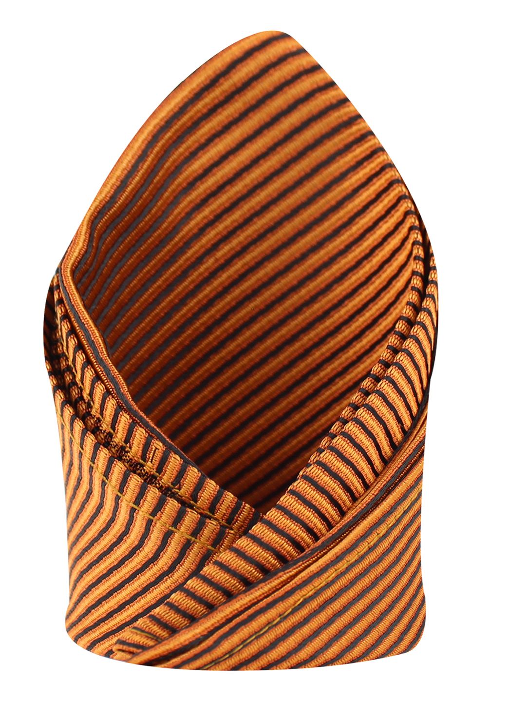KOVOVE Men Brown Striped Pocket Square-image-6