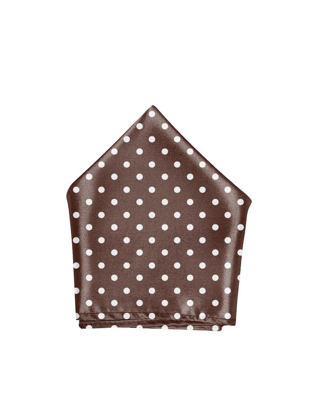 Blacksmith Men Brown & White Polka Dot Printed Pocket Square-picture-36