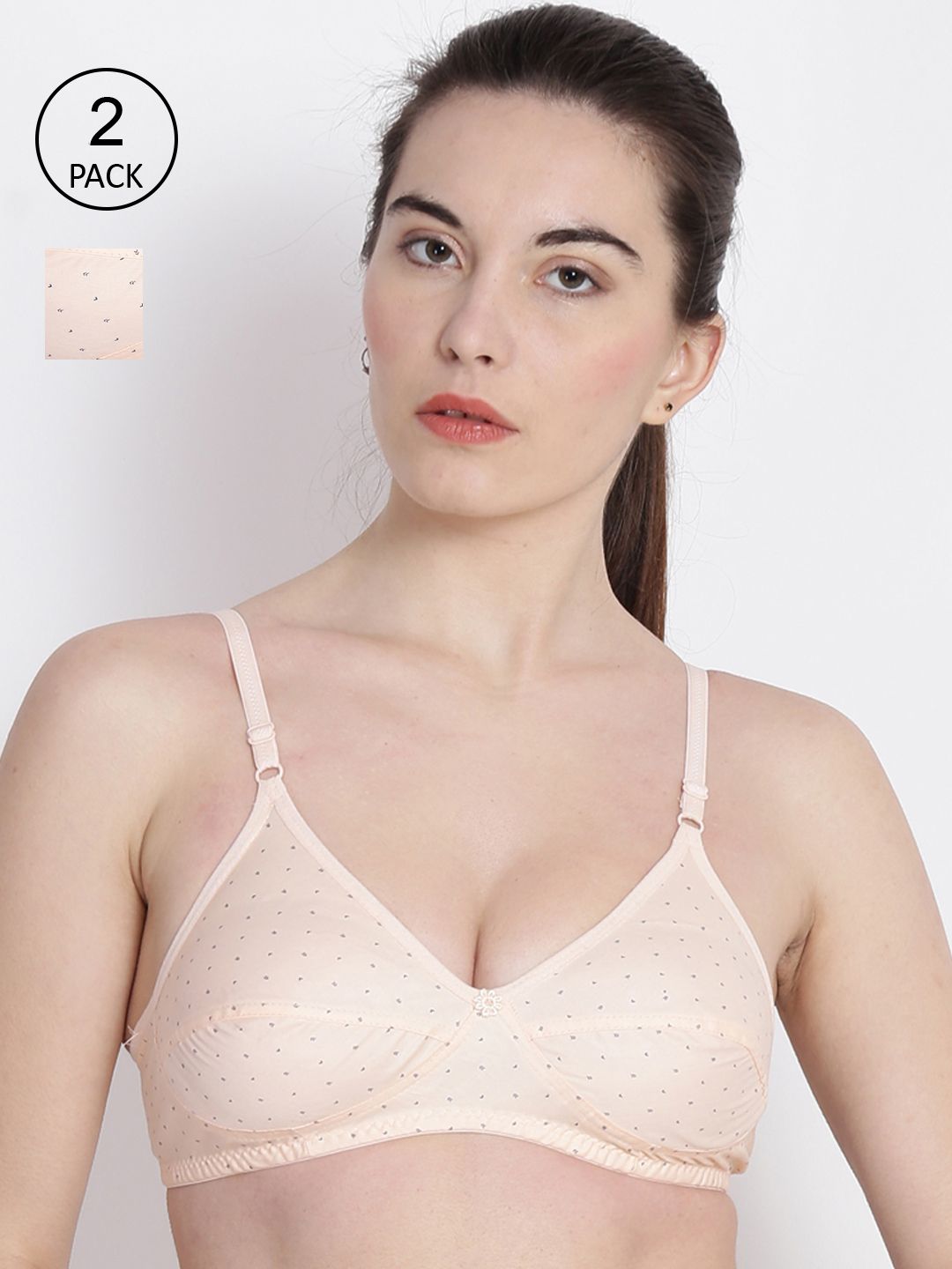 SAVE ₹1119 on ABELINO Beige Pack of 2 Non-Wired Non Padded Full Coverage  Bras