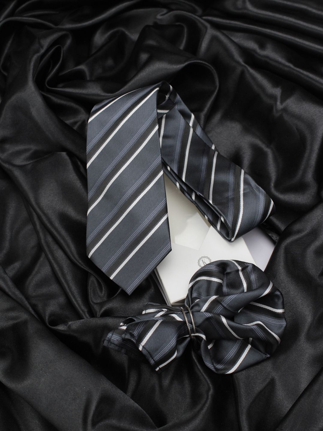 kavove KOVOVE Men Black Graceful Striped Accessory Gift Set-picture-19