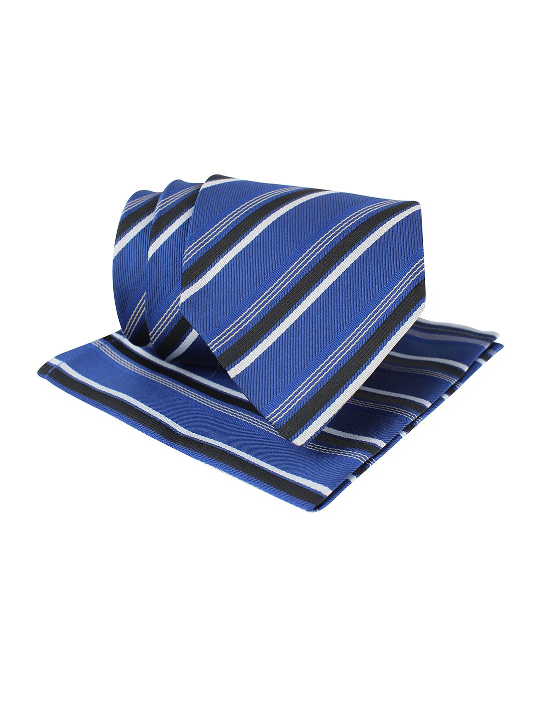 kavove KOVOVE Men Blue Striped Neck Tie & Pocket Square Gift Set-picture-28