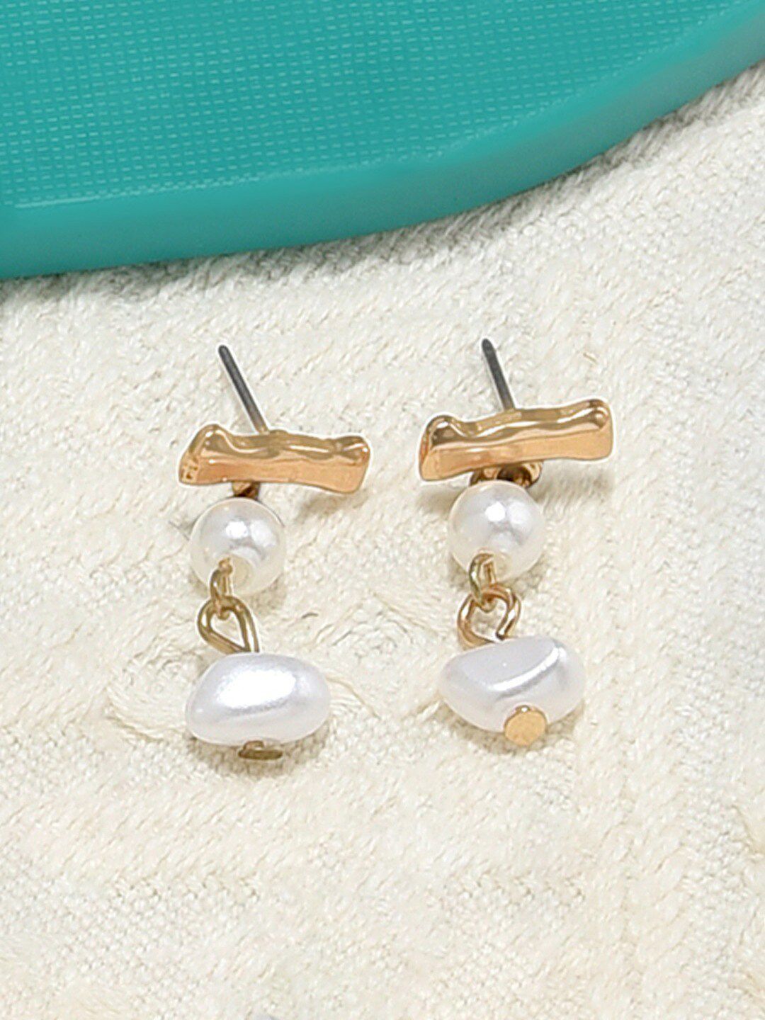 AMI Gold-Toned Contemporary Drop Earrings-picture-12