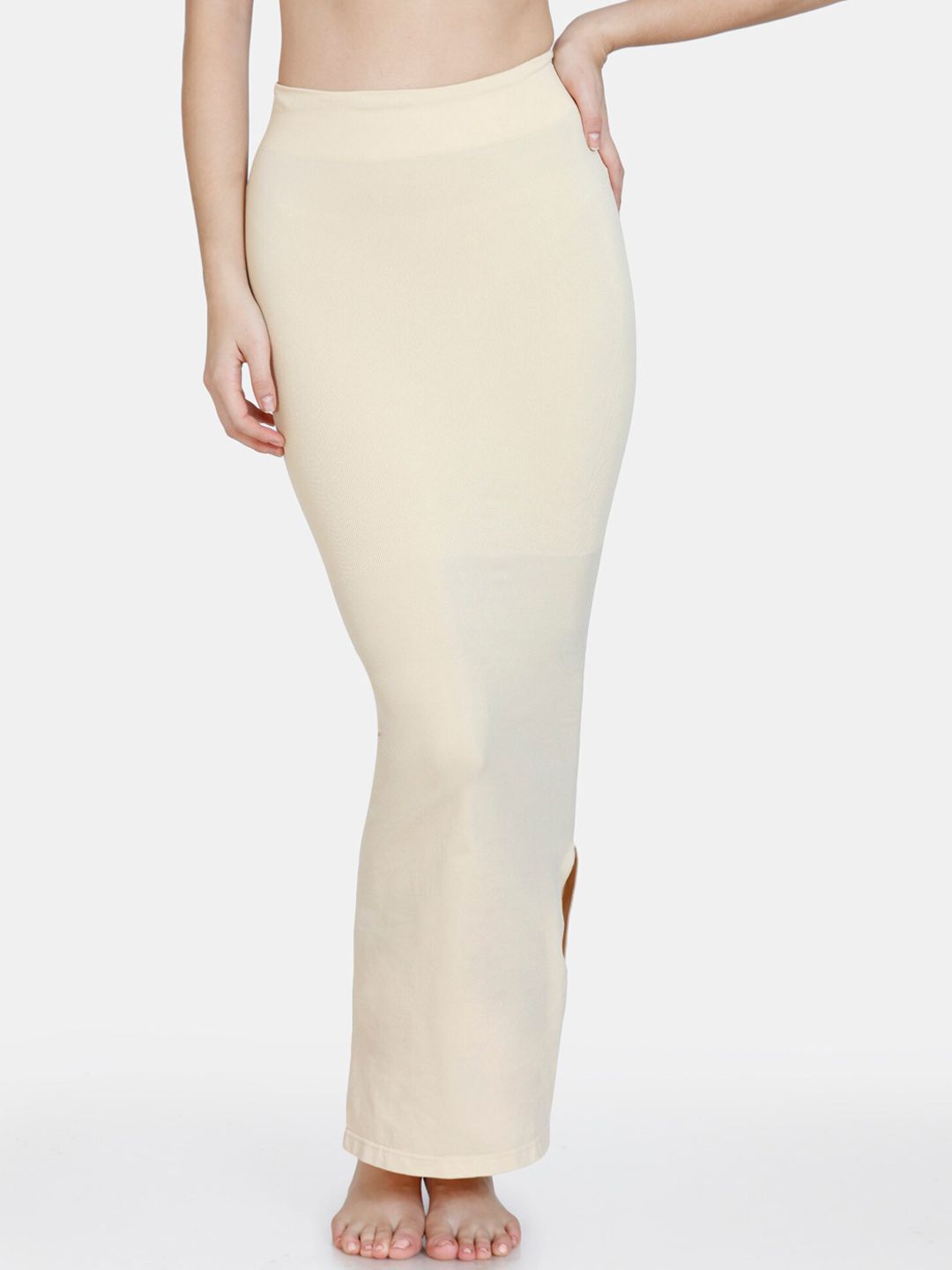 Zivame Women Beige Solid Saree Shapewear-picture-22