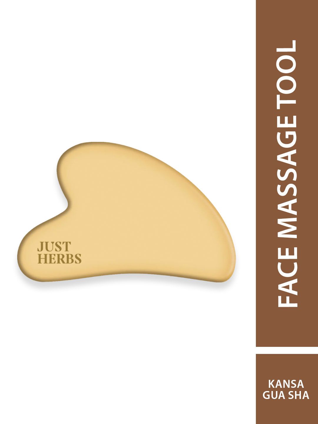 Just Herbs Kansa Gua Sha Fine Lines Glowing Skin & Eye Puffiness Face Massage Tool-image-6