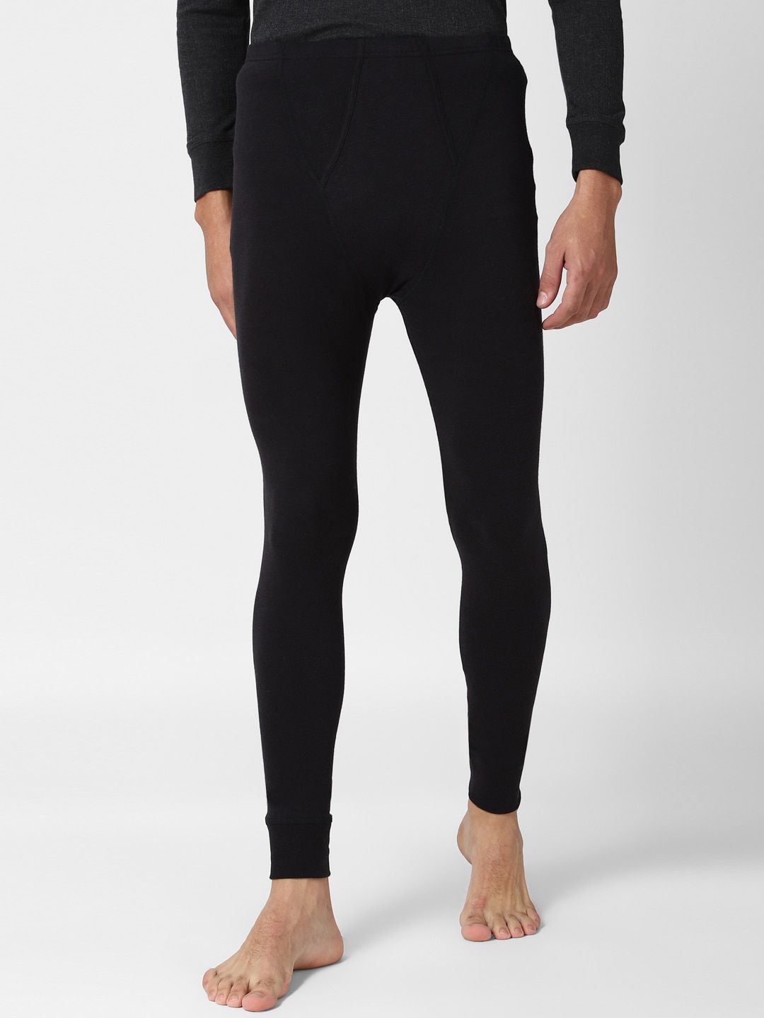 Peter England Men Black Solid Thermal Pants-picture-37