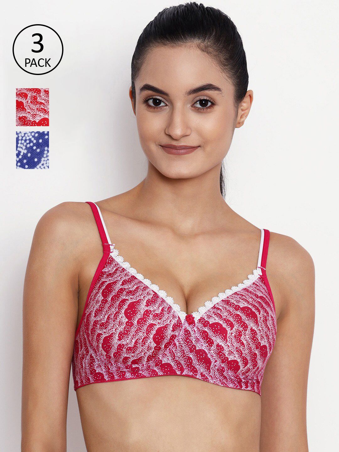 ABELINO Pink & Blue Graphic Bra Lightly Padded-picture-20