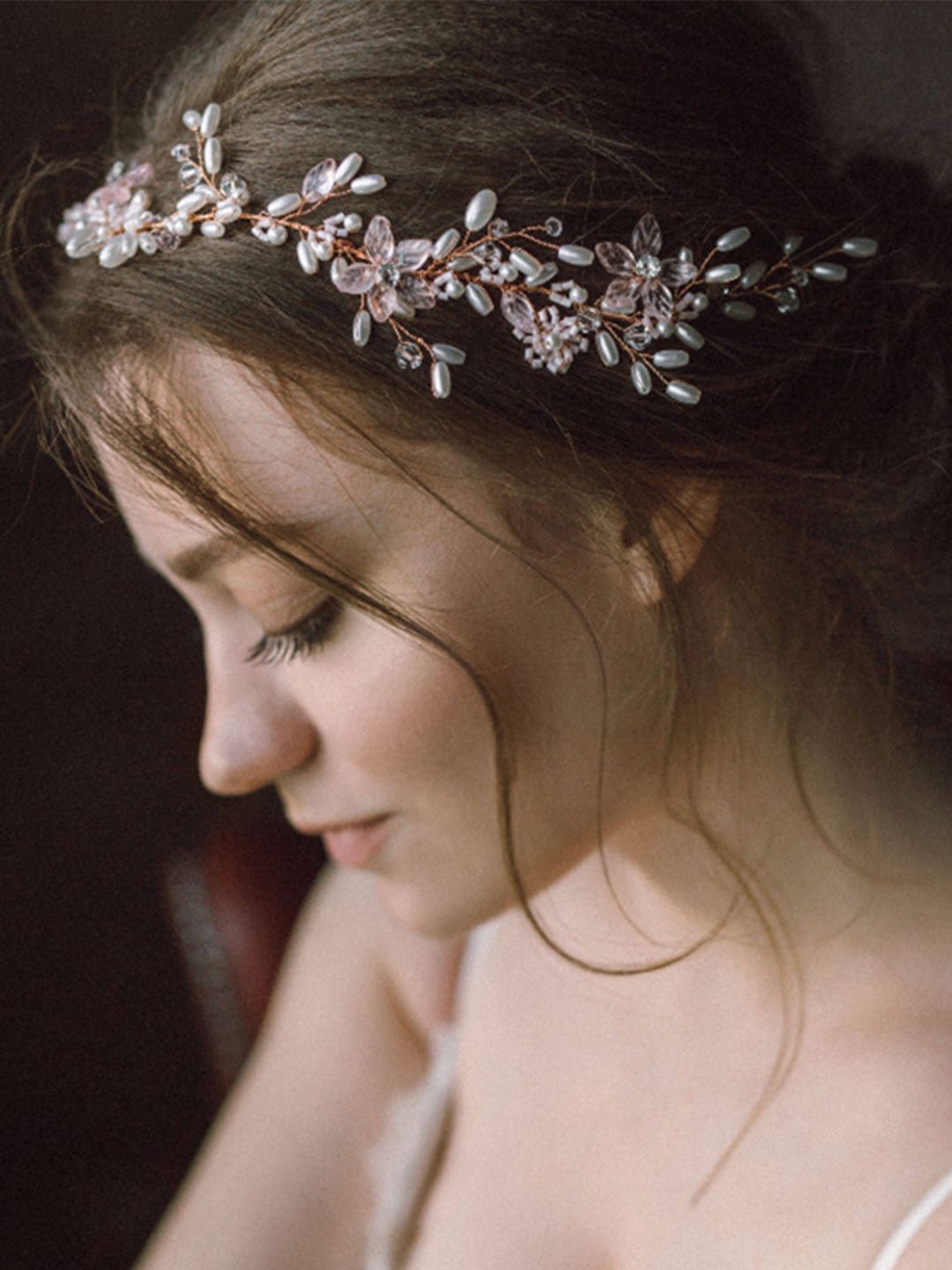 Yellow Chimes Women White Embellished Tiara-picture-27