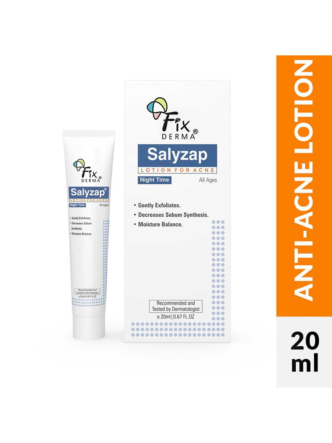 FIXDERMA Salicylic Acid Salyzap Night Time Lotion For Acne Scars & Pimples - 20ml-image-39
