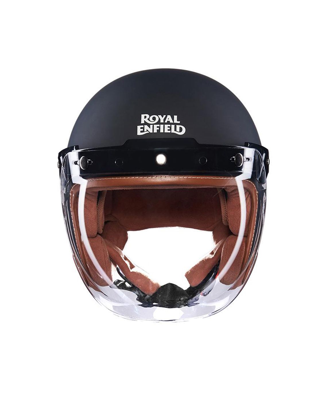 Royal Enfield Black Solid Open Face Helmet