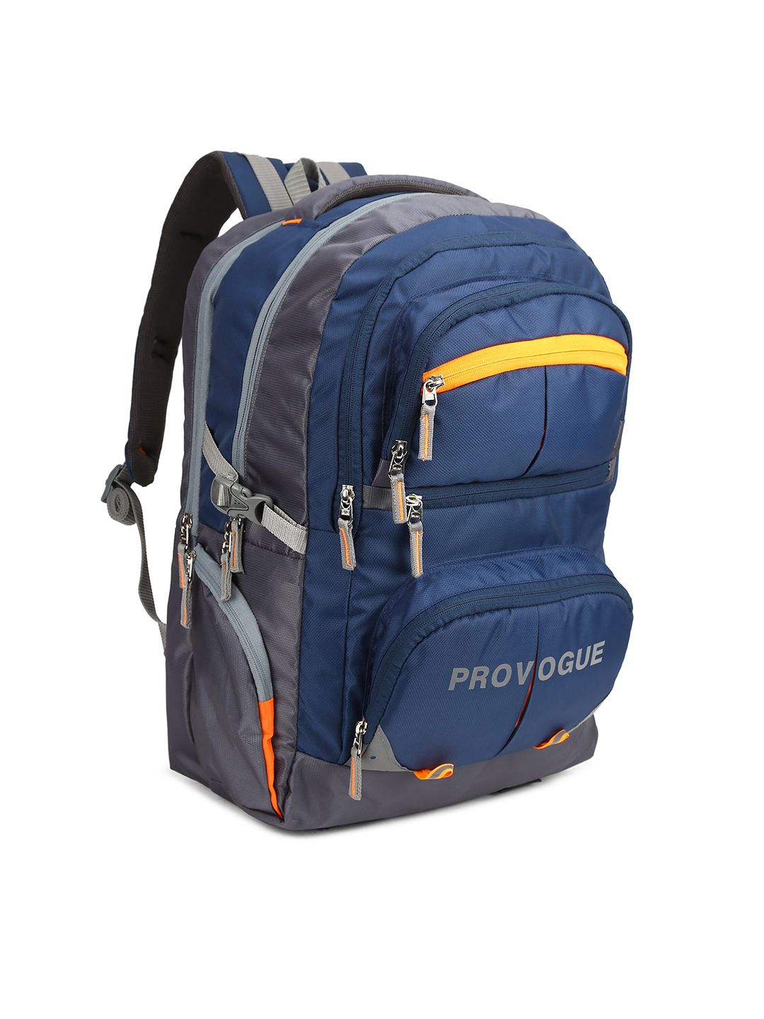 provogue x fwd Provogue Unisex Navy Blue & Grey Colourblocked Backpack-picture-35
