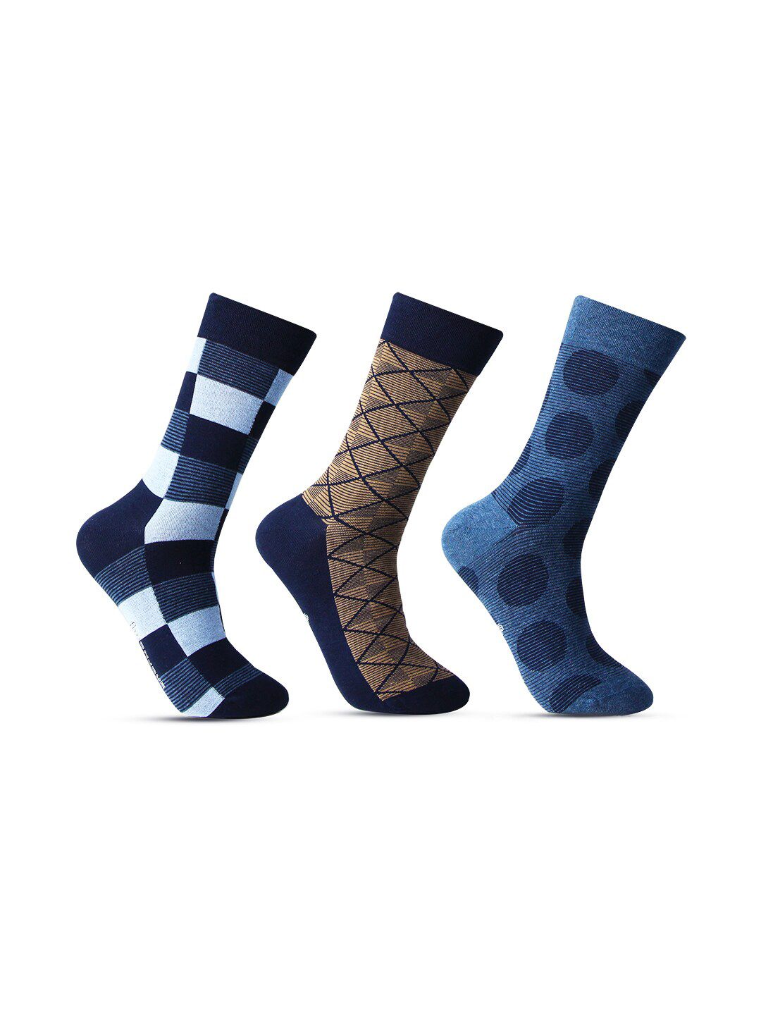 Bonjour Men Pack Of 3 Assorted Calf-Length Socks-image-45