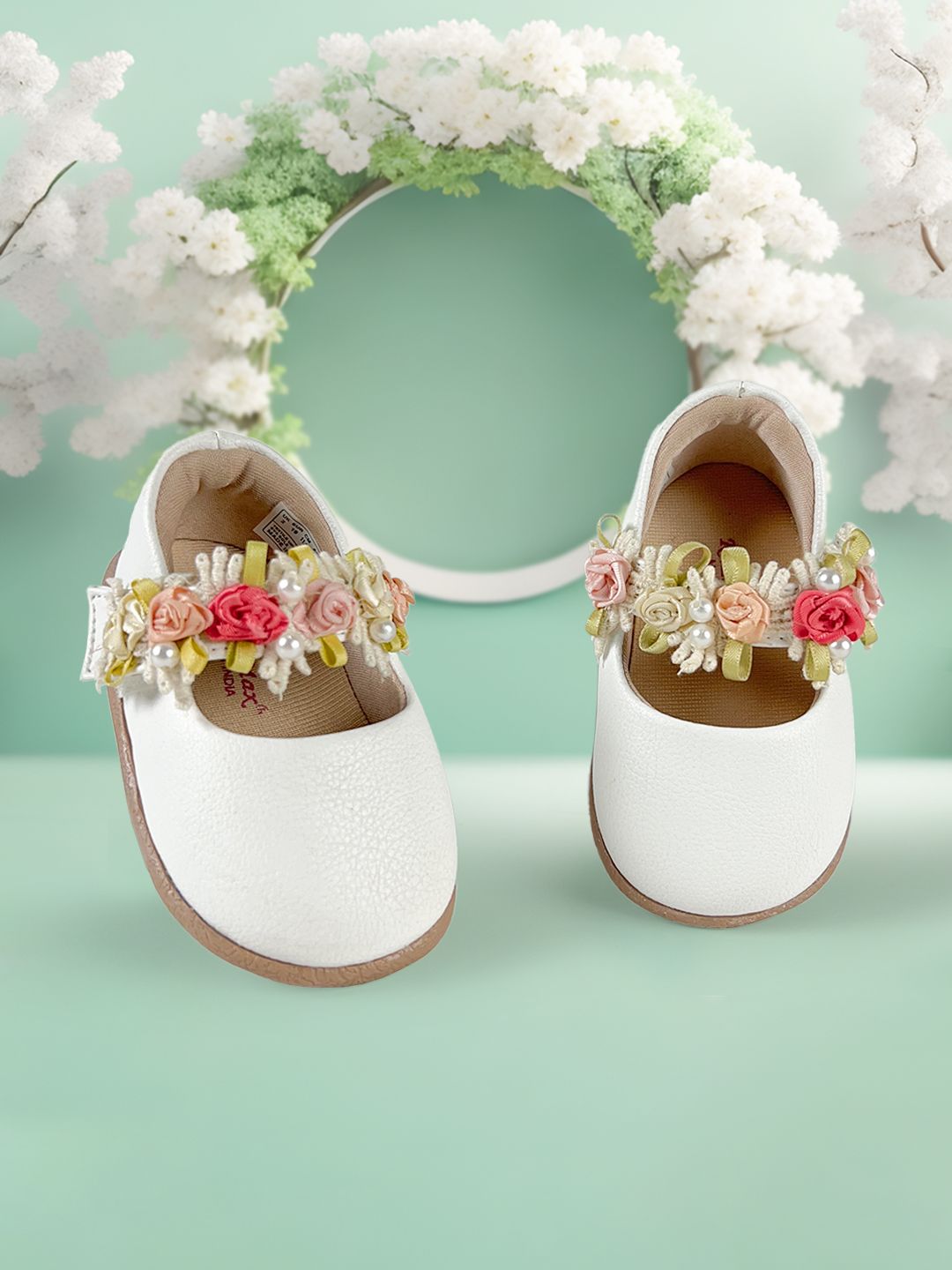 KazarMax Girls White Embellished Ballerinas Flats-picture-55