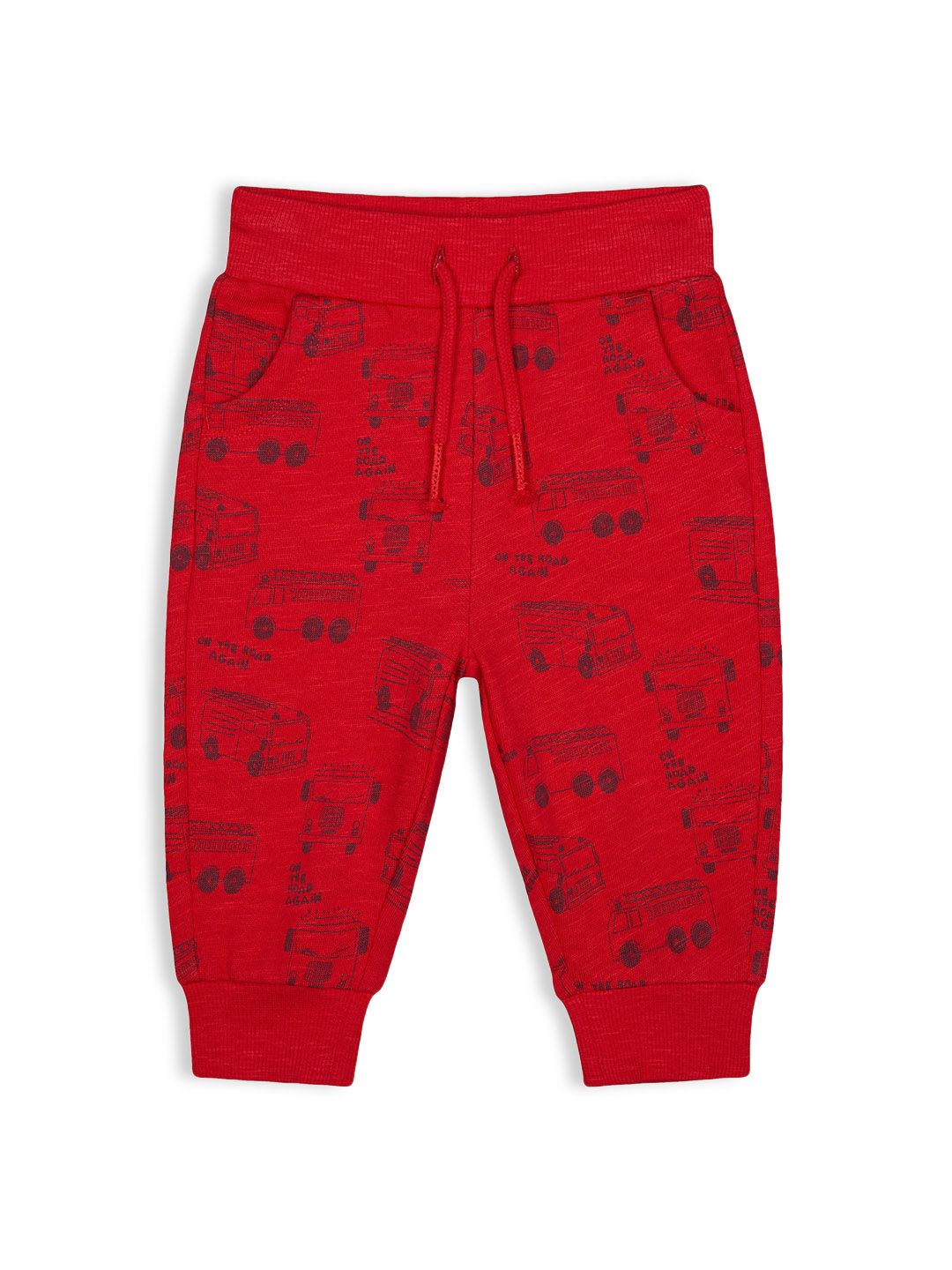 mothercare Infant Boys Red Quirky Print Knitted Joggers-picture-34