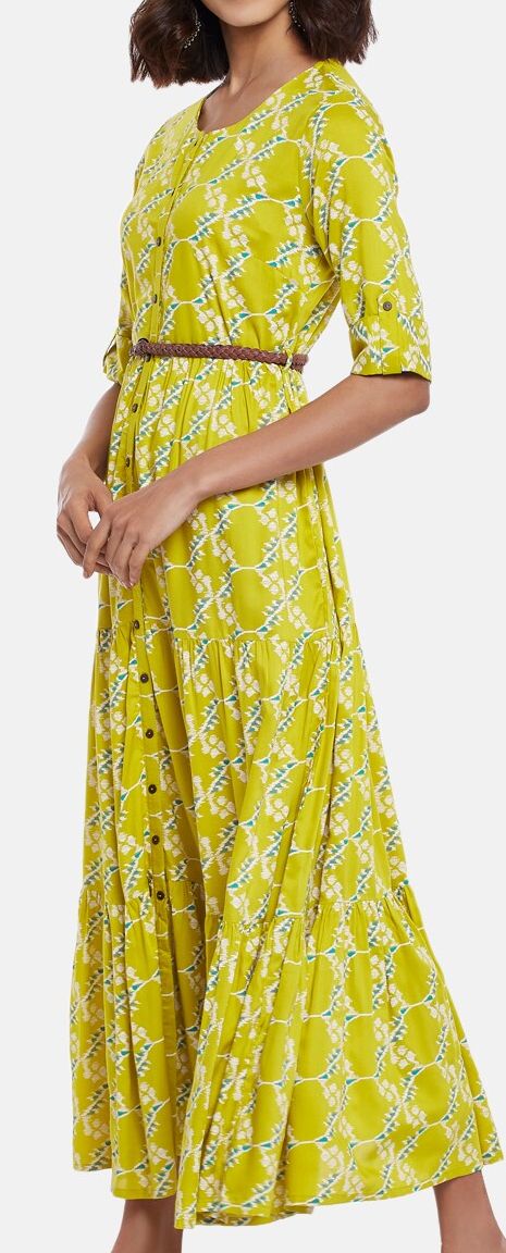 chinese dress ladies Buy Akkriti By Pantaloons Women's Rayon a-line Maxi Dress  (110058502_Maroon_Small) at Amazon.in