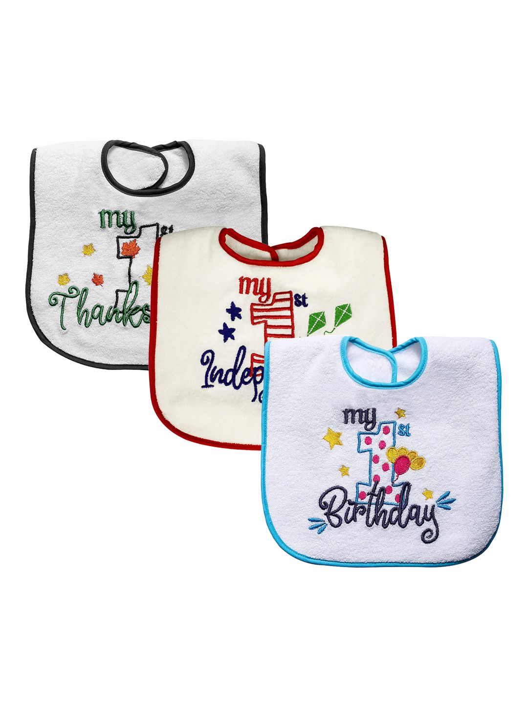 Butterthief Unisex Kids Pack of 5 White Feeding Bibs-picture-22