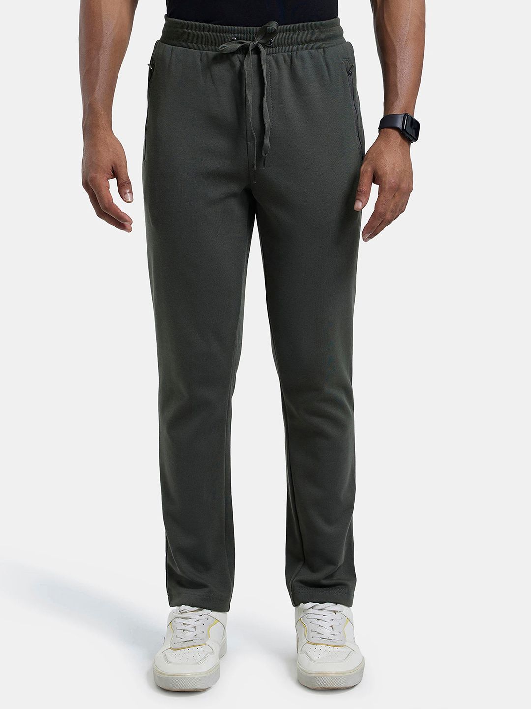 Jockey Men Olive Green Solid Lounge Pants-picture-15