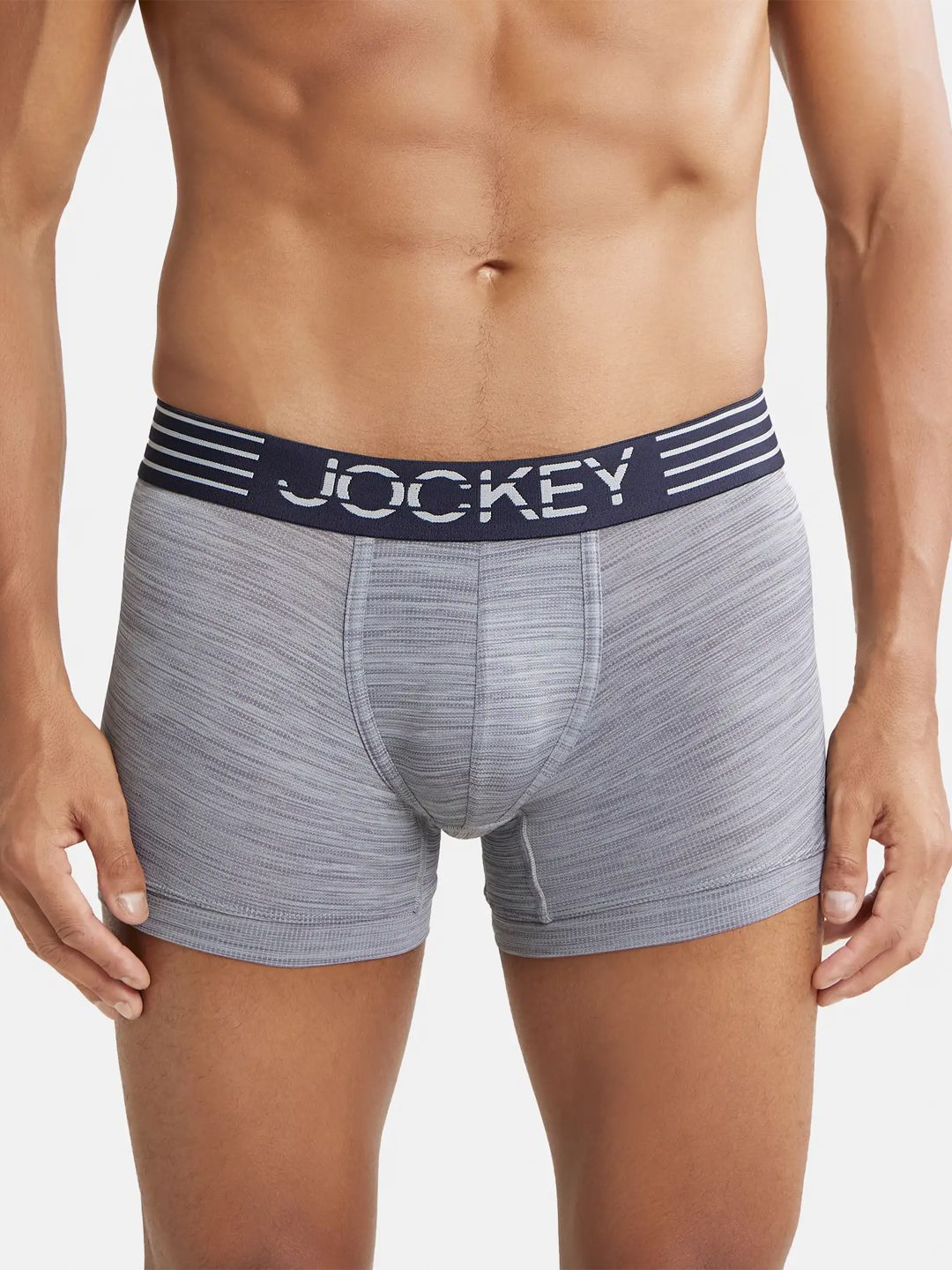 Jockey Move Collection Men Mid Grey Melange Solid Micro Touch Elastane Stretch Fabric Trunks MM05-picture-37