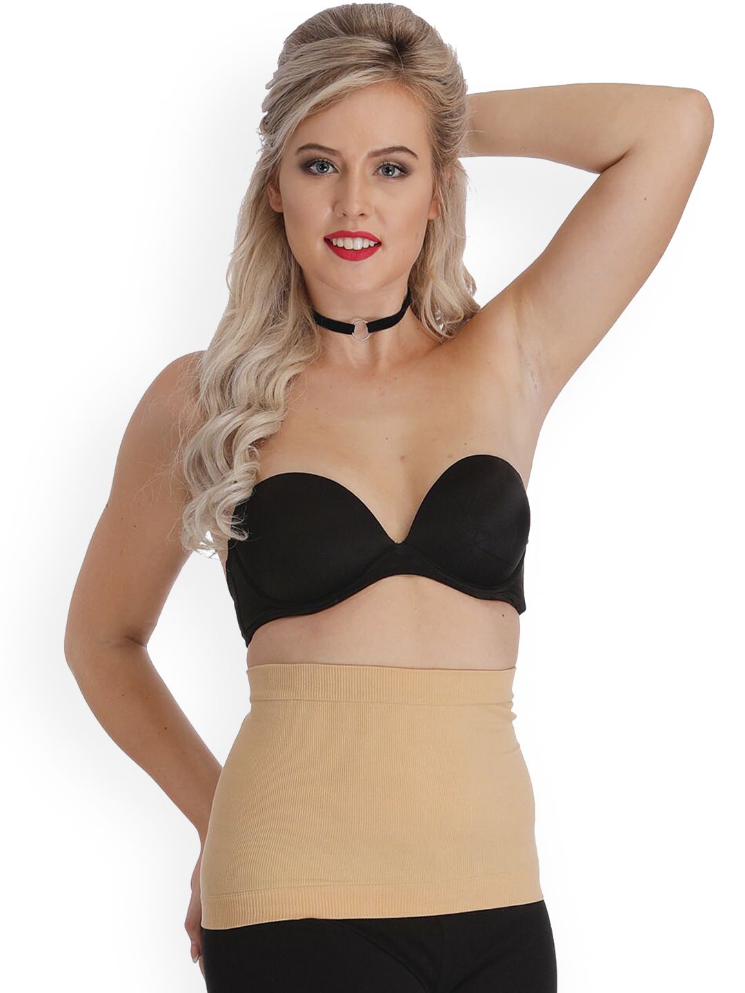 Buy Clovia Nude Coloured Side Slit Saree Shapewear SW0023P24 - Shapewear  for Women 1939809