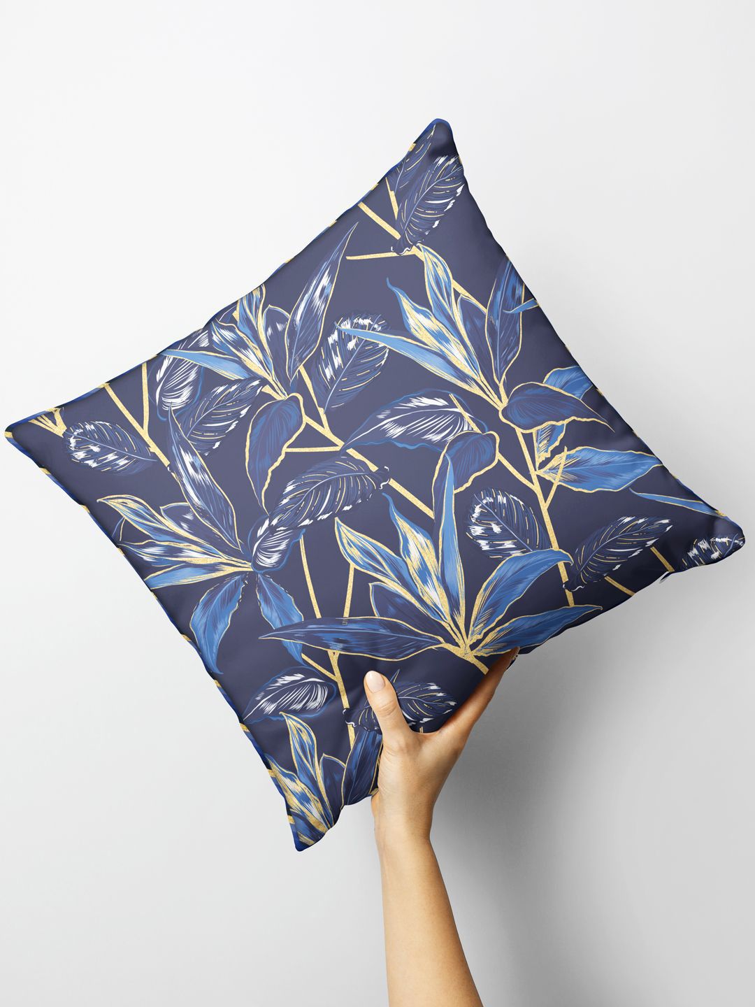 BIANCA Navy Blue Floral Square Cushion Covers-image-30