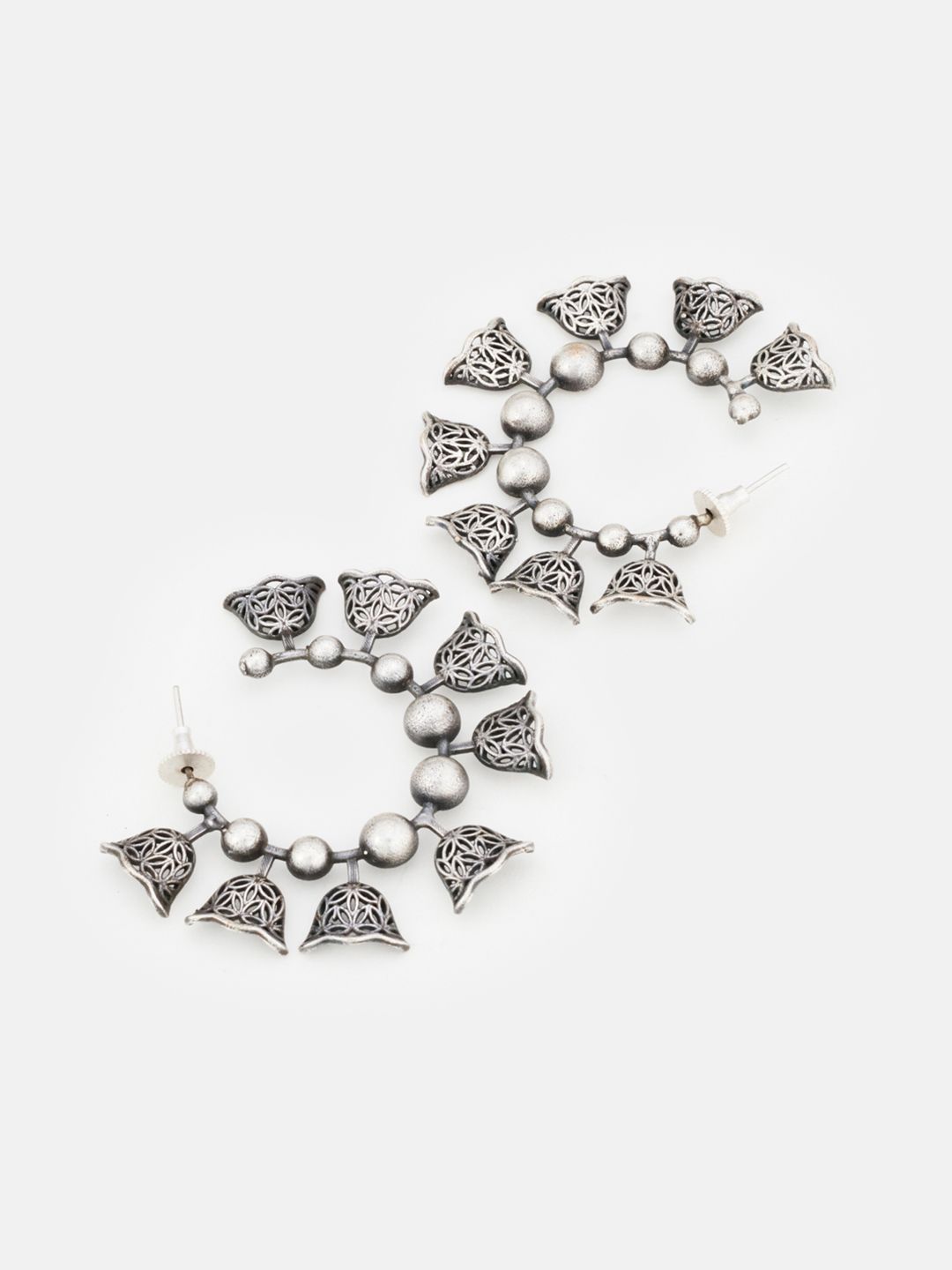 ATIBELLE Oxidised Silver-Plated  Classic Drop Earrings