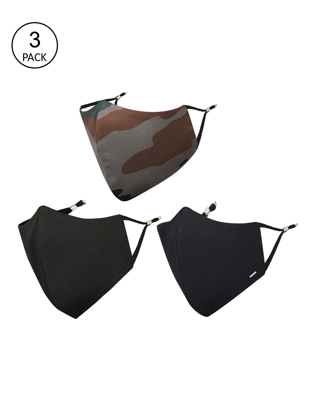 MASQ Men Pack Of 3 Self-Design Pure Cotton 4-Ply Outdoor Cloth Masks-picture-11