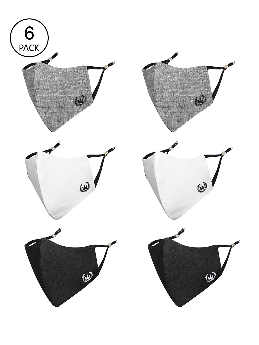 MASQ Men Pack of 6 Reusable 3-Ply Adjustable Anti-Pollution Pure Cotton Cloth Masks-picture-31