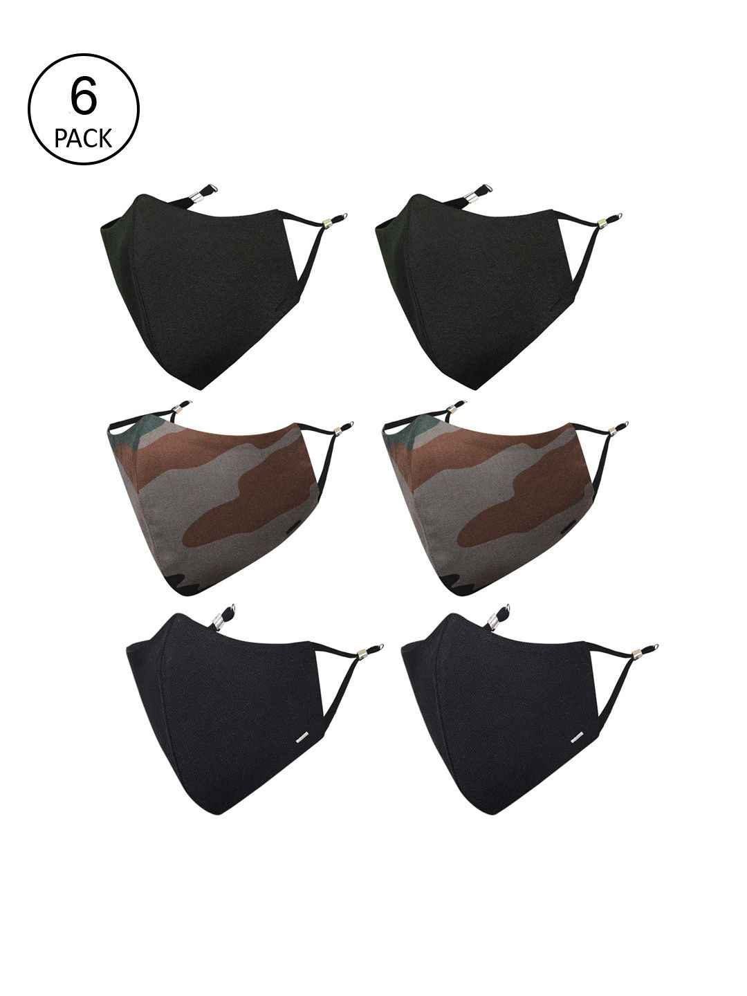 MASQ Men Pack of 6 Reusable 3-Ply Adjustable Anti-Pollution Pure Cotton Cloth Masks-picture-8