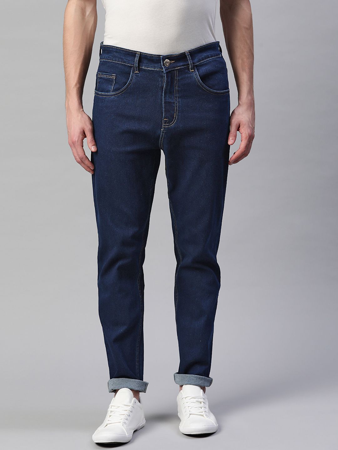 Hubberholme Men Navy Blue Slim Fit Stretchable Jeans