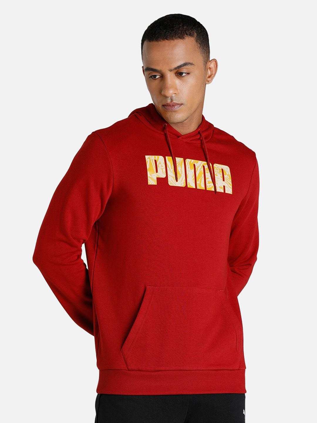 Puma Men Red PUMA Graphic Printed Regular fit Hooded Sweatshirt-picture-11
