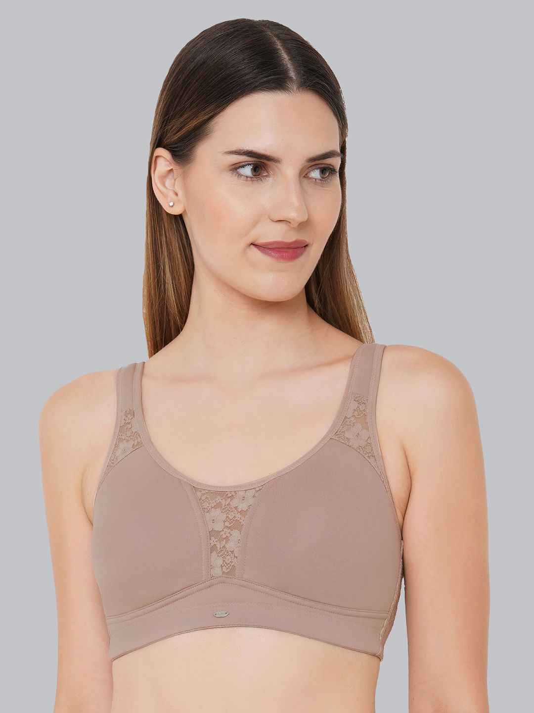 Soie Women Non Padded Non-Wired Full Coverage Stretch Cotton Minimizer Bra