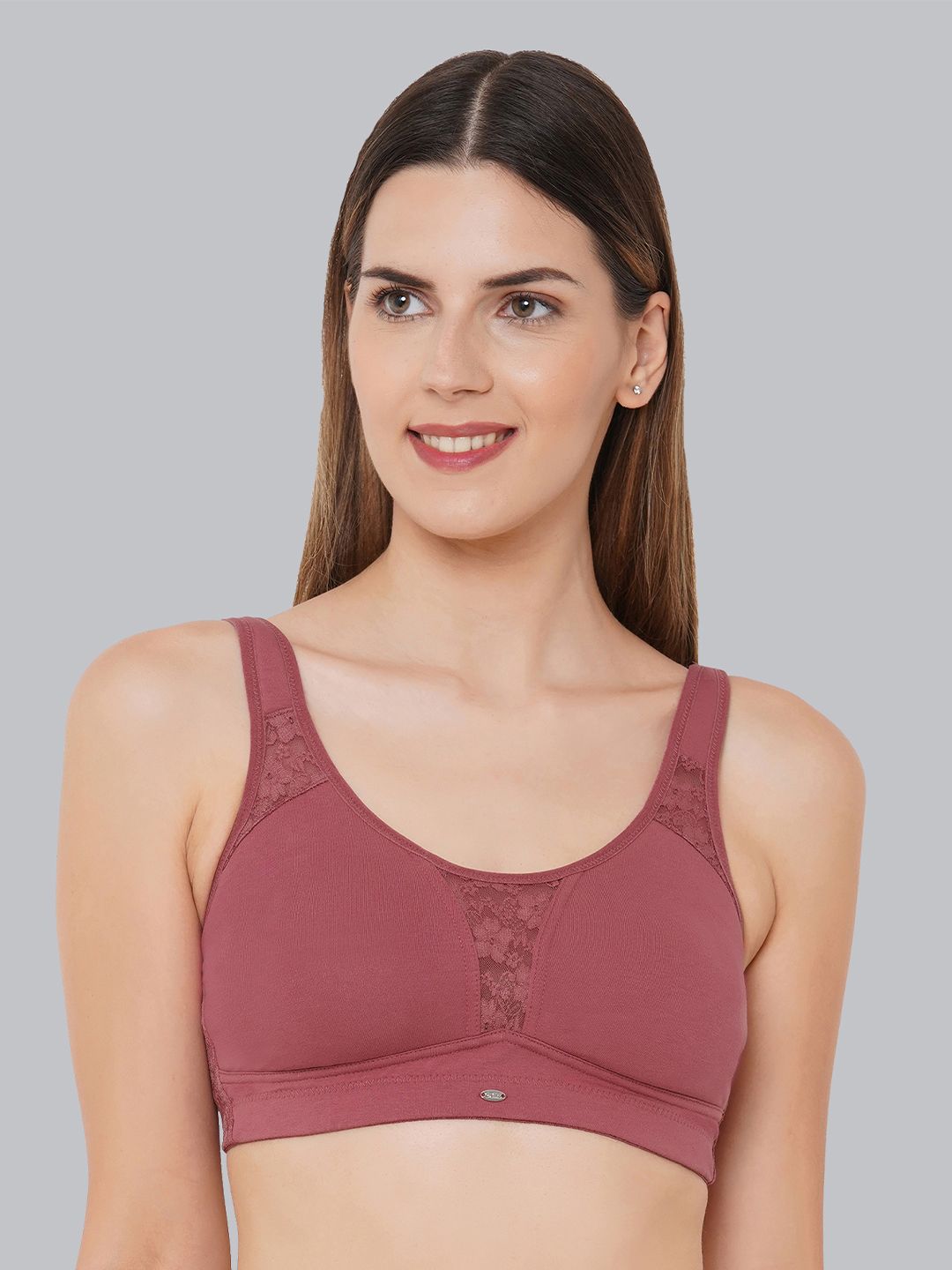 Soie Brown Solid No-Padded Non-Wired Everyday Bra