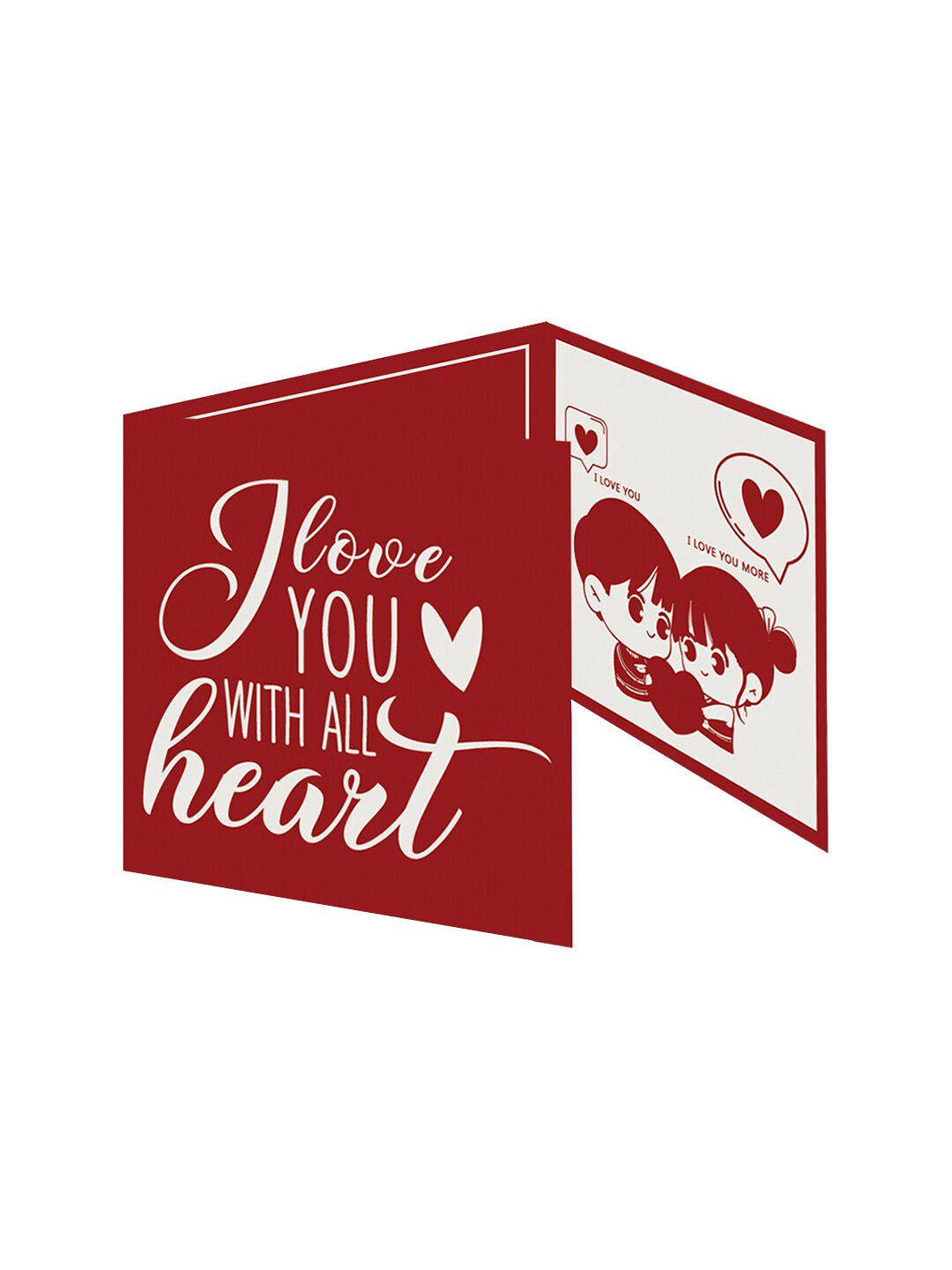 artisyn eCraftIndia Red & White I Love You Valentine Card Gift Set-picture-18