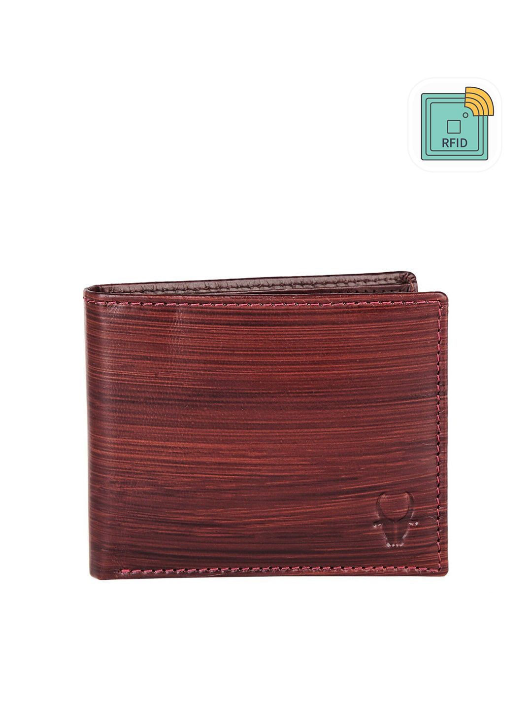 WildHorn Men Brown Textured Leather RFID Two Fold Wallet-picture-28
