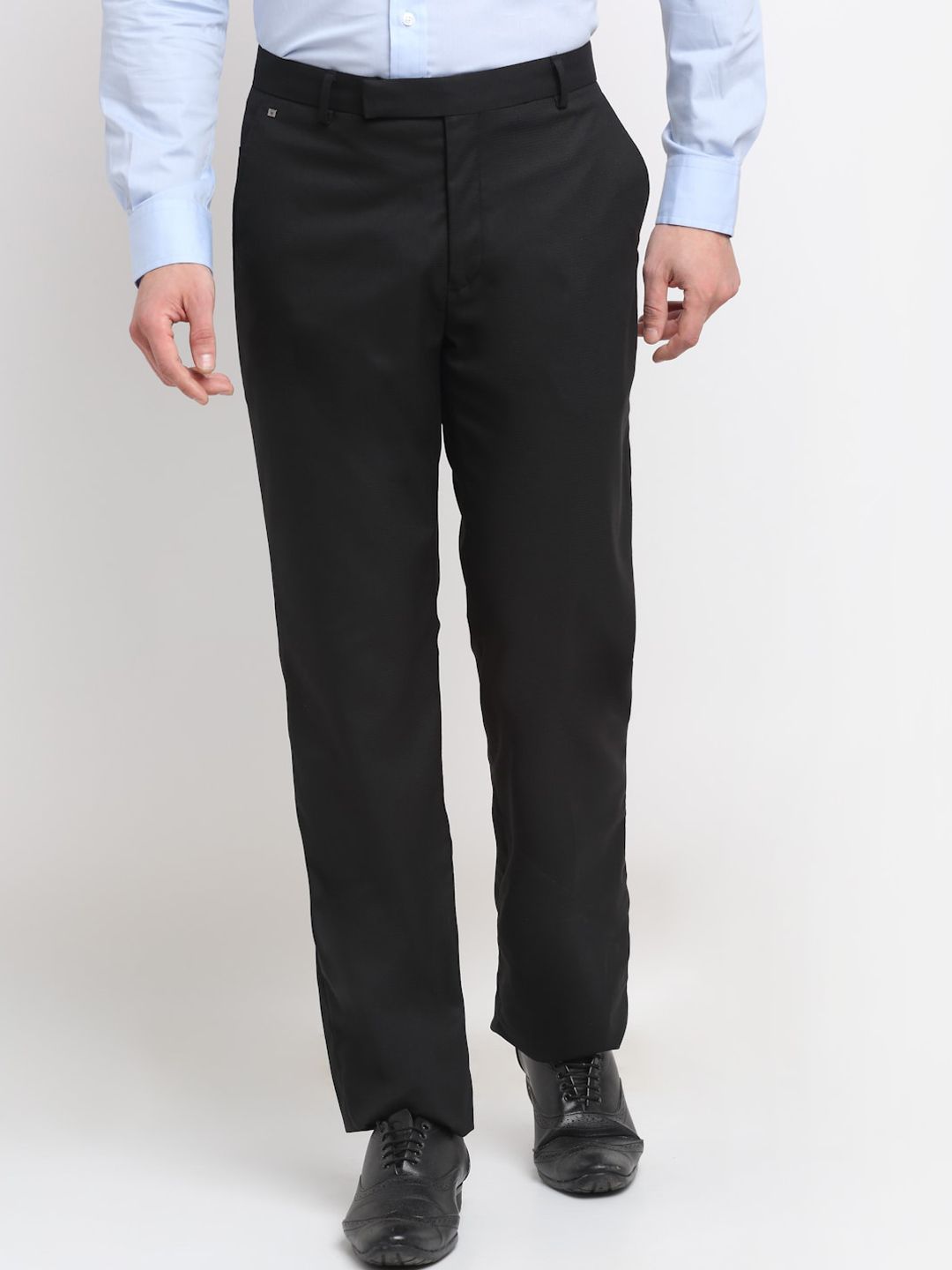Cantabil Men Black Original Regular Fit Trousers-picture-13
