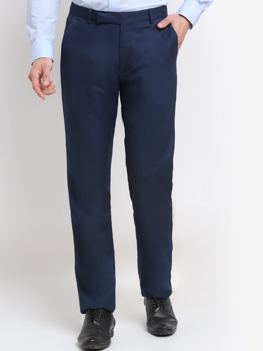 Cantabil Men Navy Blue Original Pure Cotton Trousers-picture-38