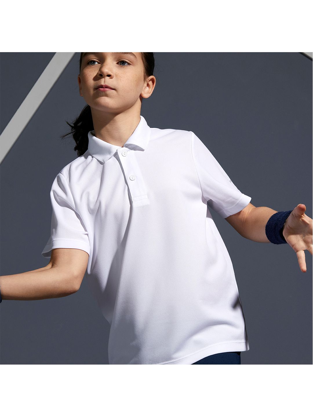 Artengo By Decathlon Kids White Tennis Polo Collar T-shirt-picture-44