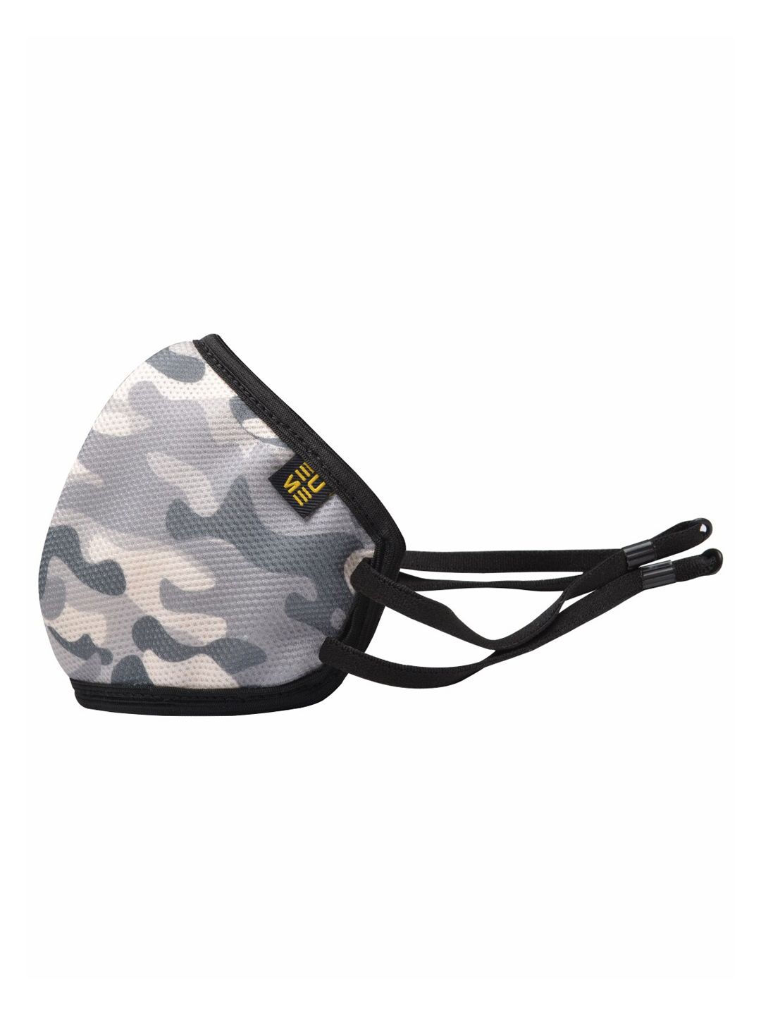 EUME Grey & Black Printed 3-Ply Reusable Outdoor Face Mask-image-13