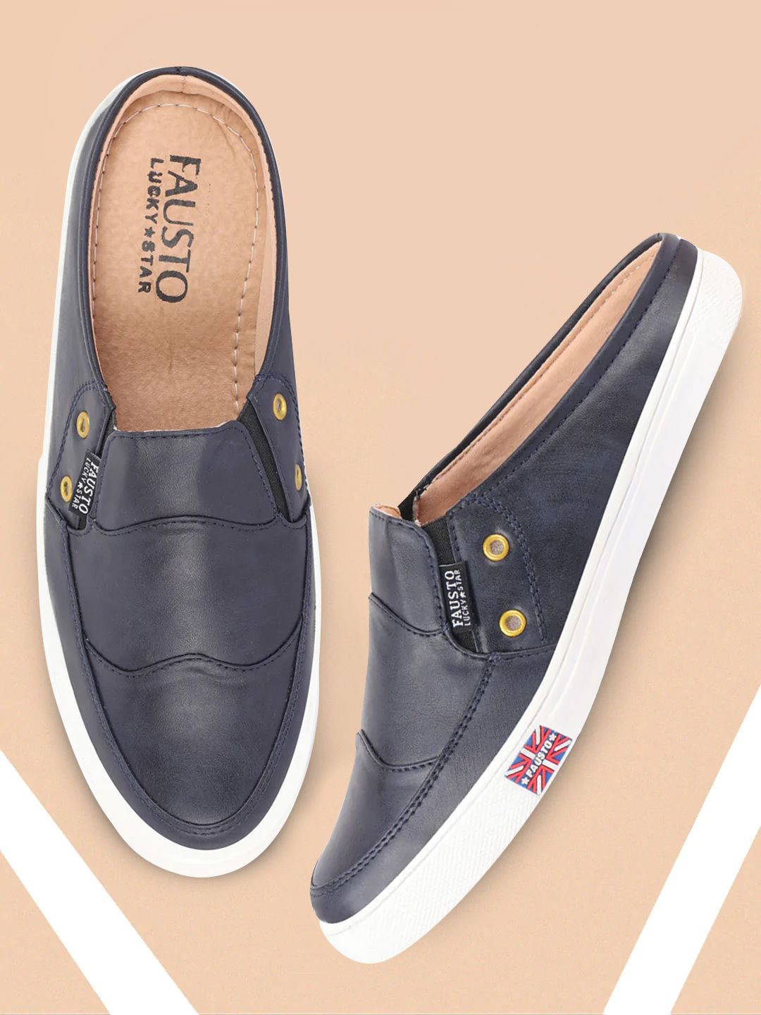 FAUSTO Men Navy Blue PU Slip-On Sneakers-picture-22