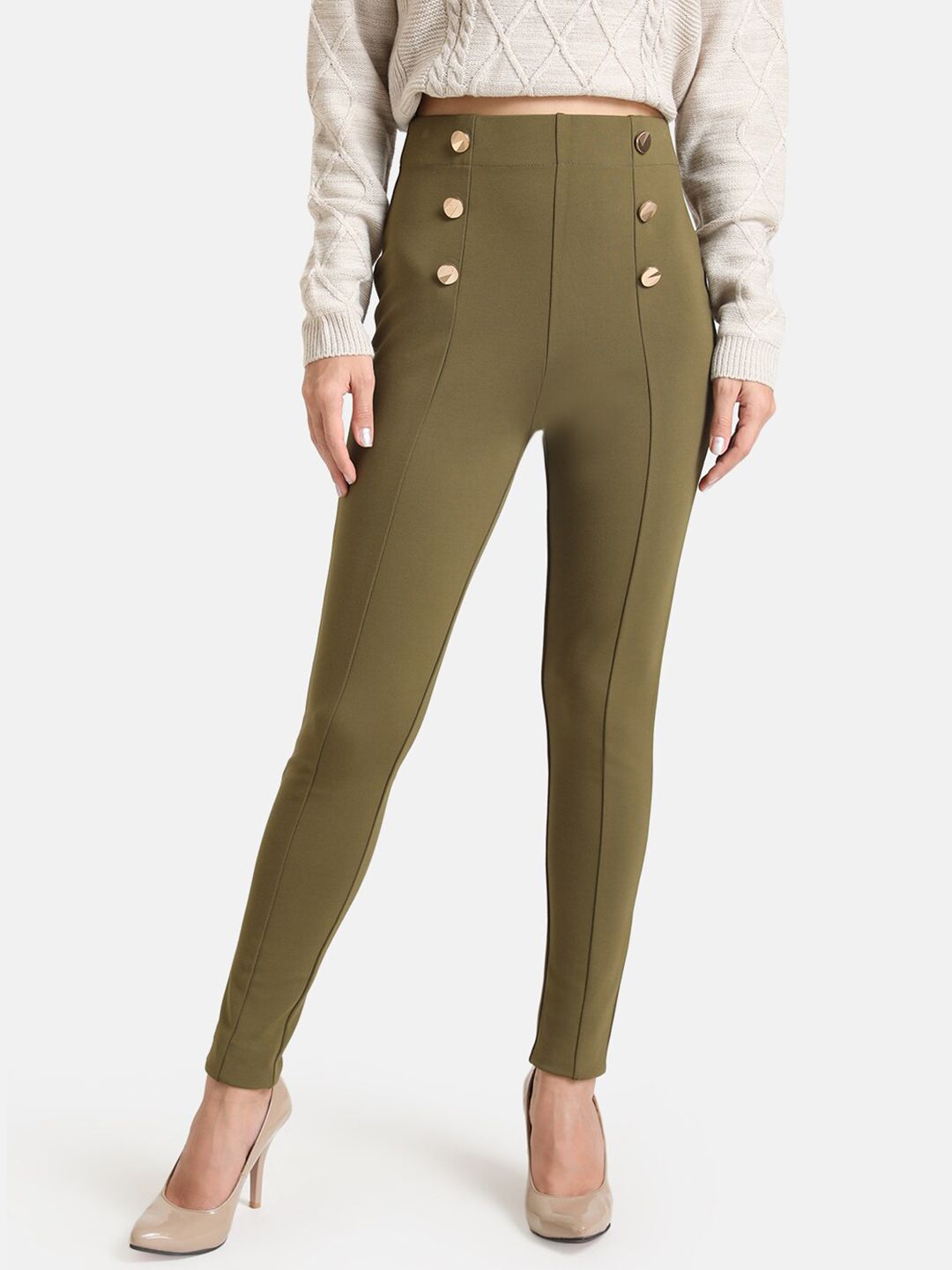 Buy Marks & Spencer Marks & Spencer Women Brown Solid Three-Fourth Jeggings  at Redfynd