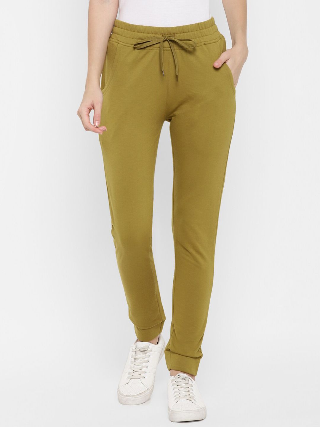 Buy Alan Jones Women Mustard Yellow Solid Slim Fit Joggers - Track Pants  for Women 17063044