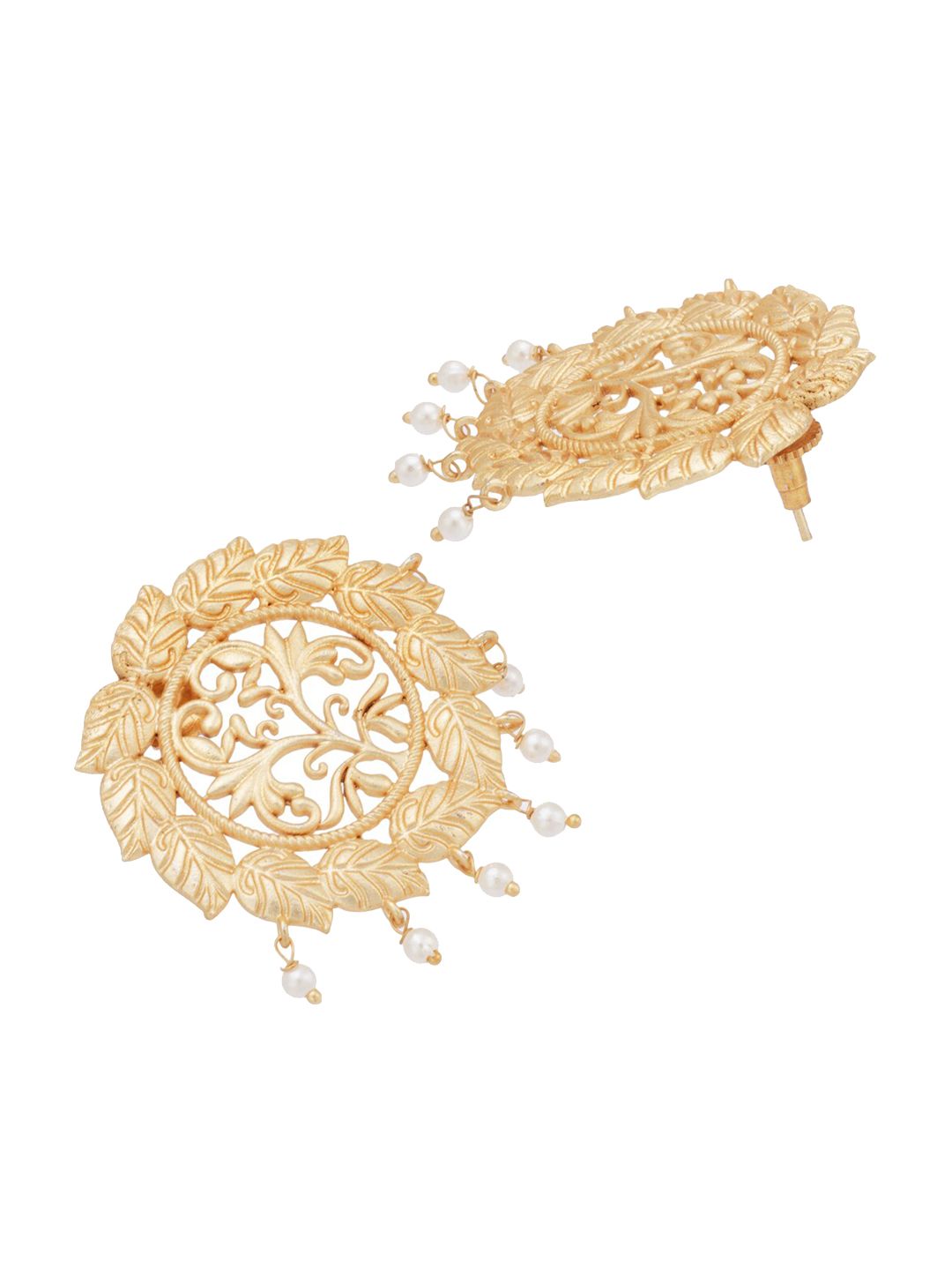 ATIBELLE Gold-Plated Leaf Shaped Drop Earrings