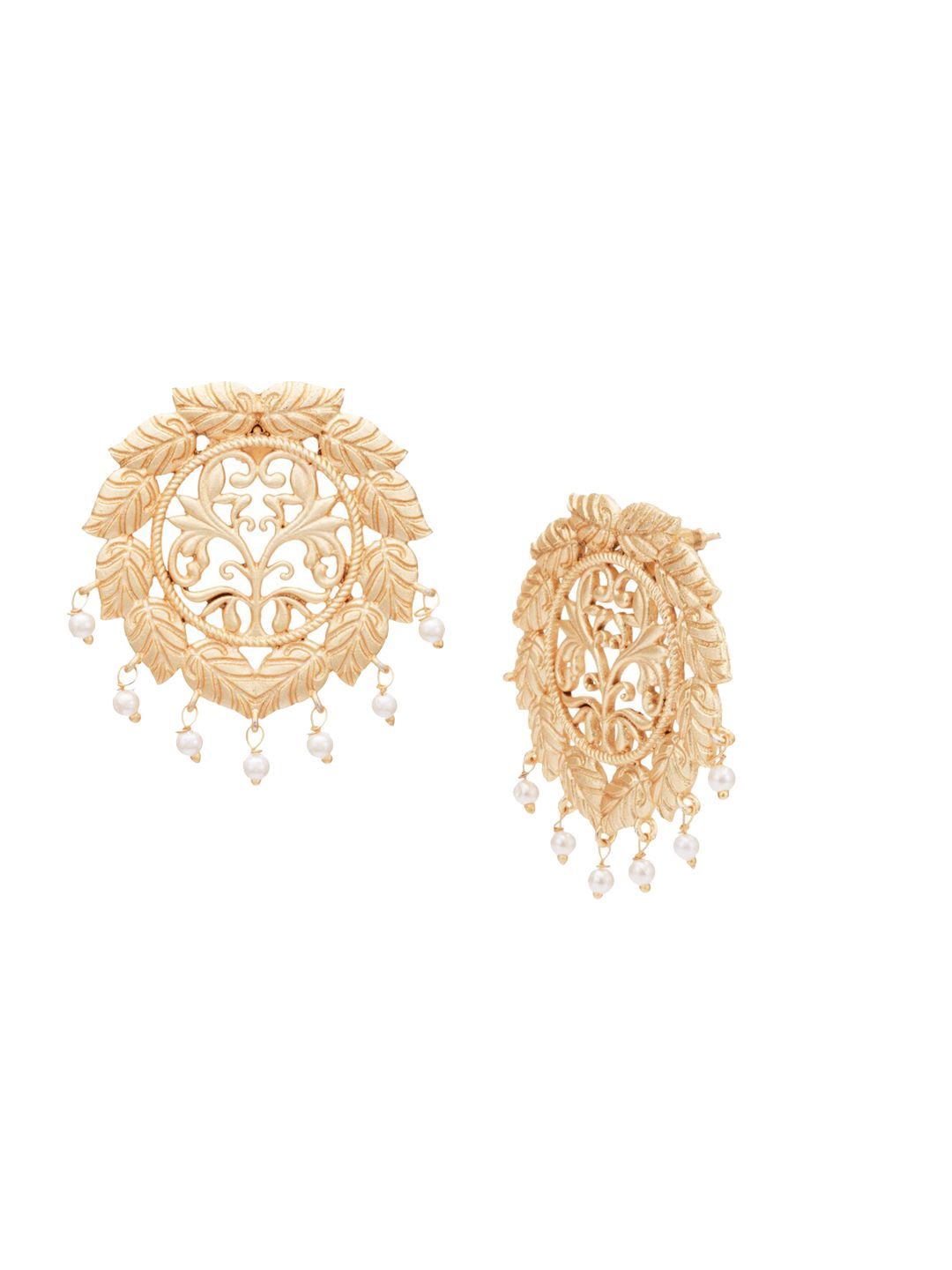 ATIBELLE Gold-Plated Leaf Shaped Drop Earrings