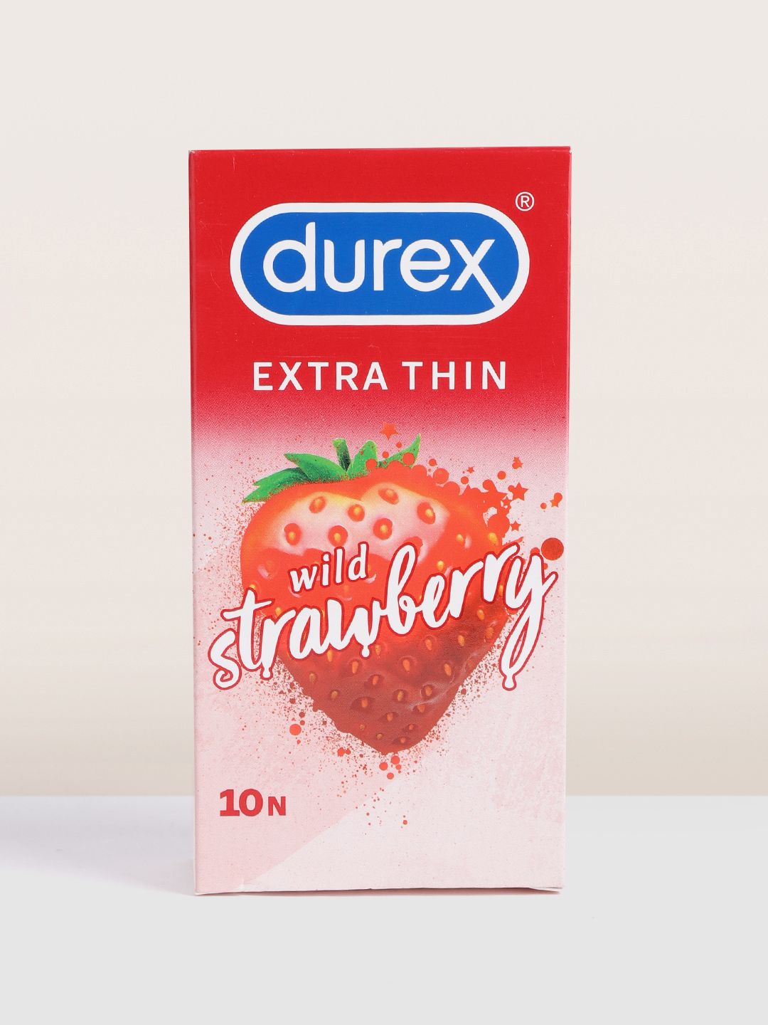 Durex Men Extra Thin Wild Strawberry Flavoured Condoms - 10 Pieces