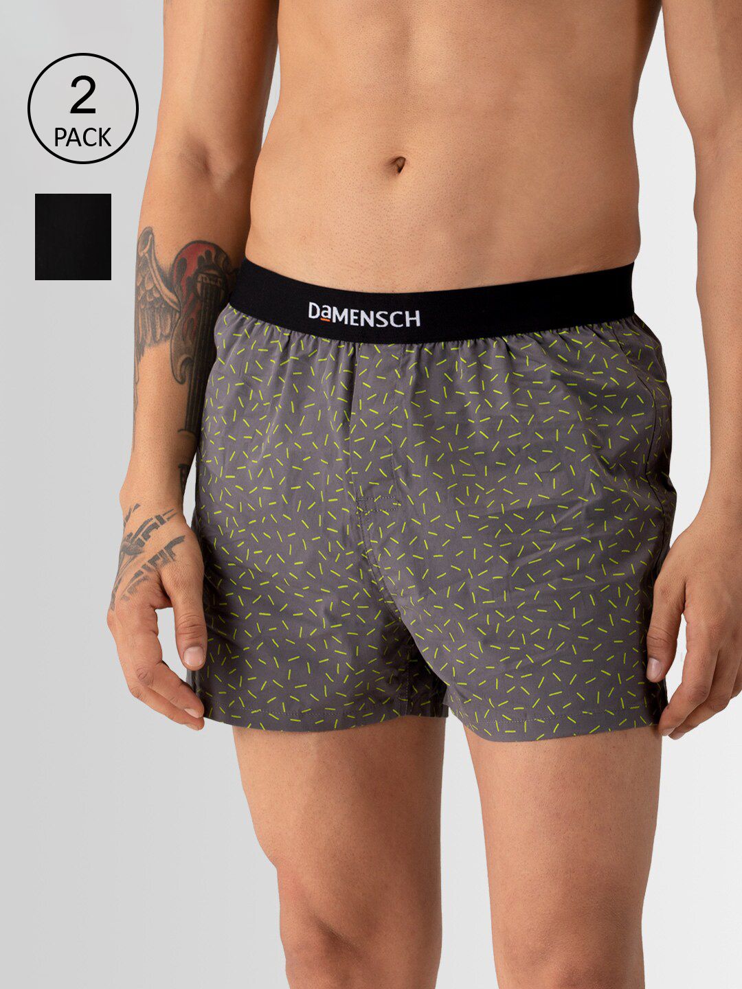 DAMENSCH Men Pack of 2 Assorted Ultra-Light Cotton Boxers- DAM-ASP-SBX-ABG-CAB-picture-37